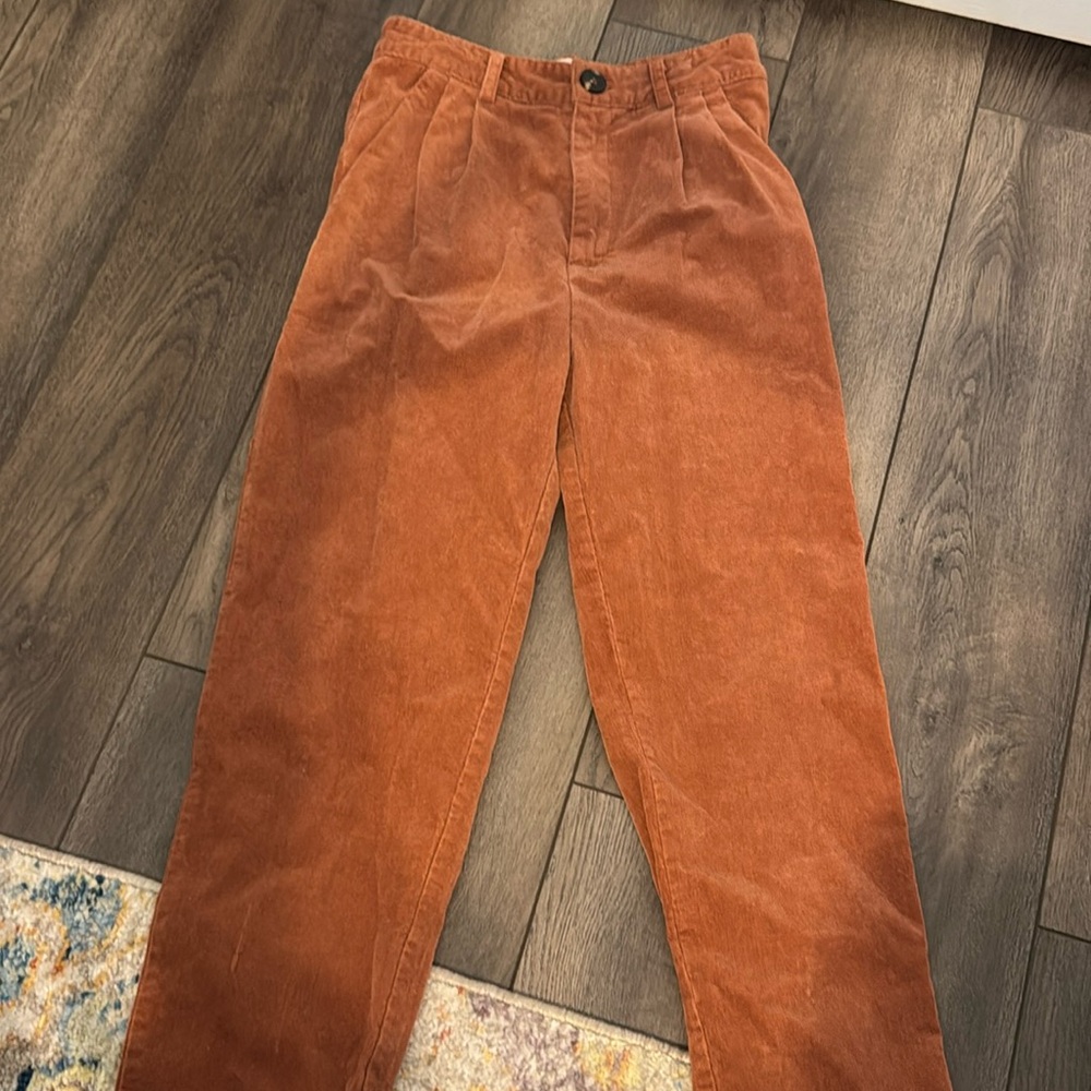 Orange corduroy jeans, women small ￼